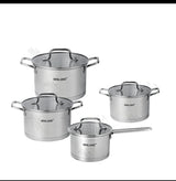 Royal Louis Stainless Steel Cookware Set 8pcs | Tempered Glass Lids Induction Pots Kenya