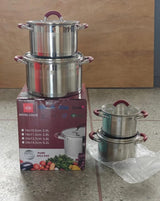 Royal Louis 5-Ply Stainless Steel Cookware Set 8pcs | Silicone Handle Induction Pots Kenya