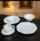 Pearl Rim 36-Piece White Porcelain Dinner Set | Beaded Edge Ceramic Dinnerware Kenya