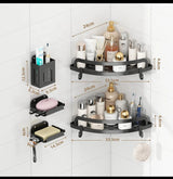 5-Piece Corner Shower Caddy Set - No-Drill Adhesive Bathroom Shelves & Wall Organizer Kenya