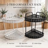 2-Tier Corner Lace Rack - Rustproof Metal Corner Shelf Organizer for Kitchen, Bathroom & Dressing Table Kenya