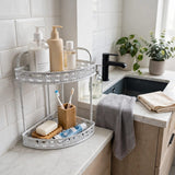 2-Tier Corner Lace Rack - Rustproof Metal Corner Shelf Organizer for Kitchen, Bathroom & Dressing Table Kenya