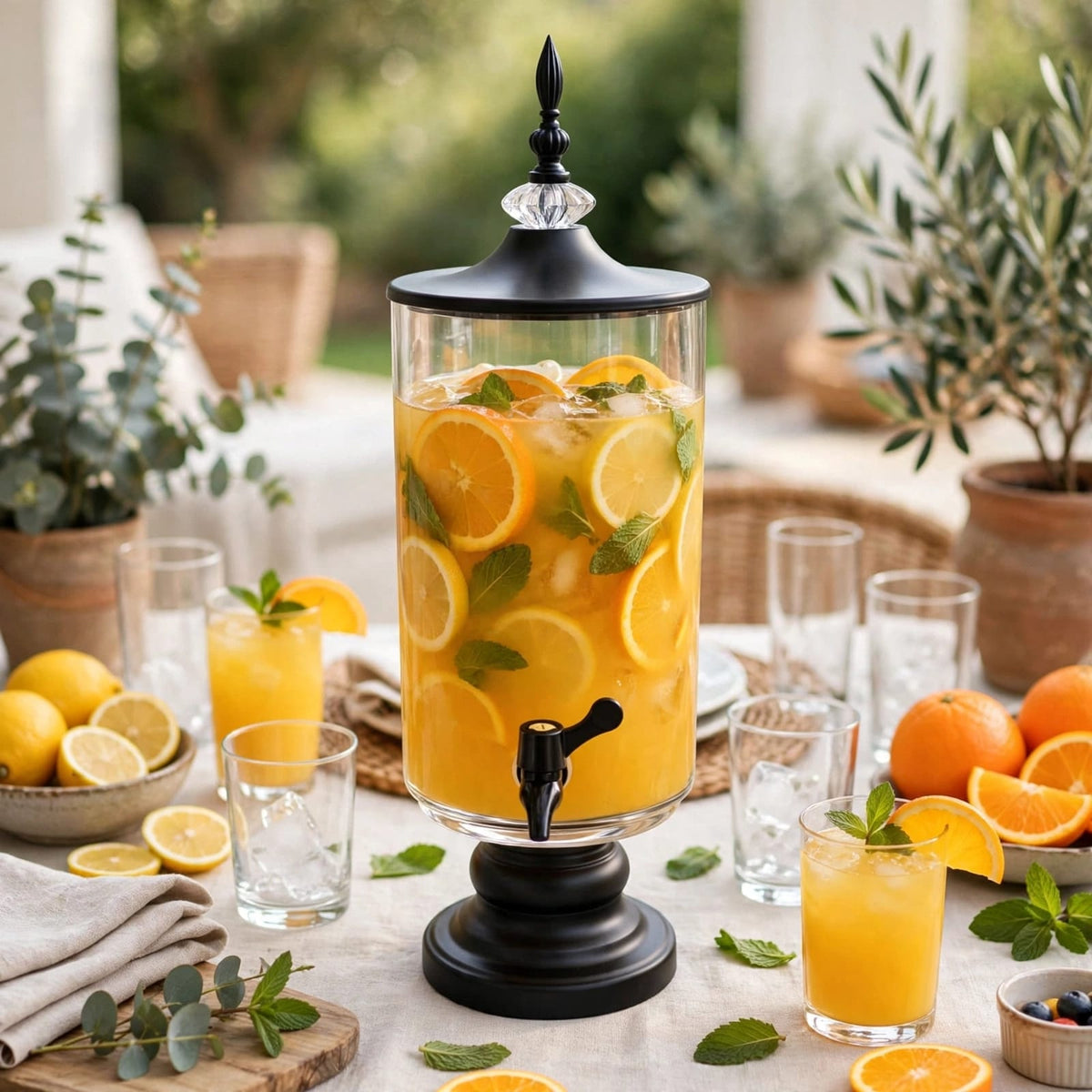Luxury Clear Glass Juice Dispenser Set with Tap Kenya | 4L and 5L Beverage Dispenser for Juice, Water, Cocktails, Parties, Chama and Hotels