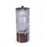5L Luxury Ribbed Glass Drink Dispenser with Wood Base and Lid Kenya | Juice and Beverage Dispenser with Self-Serve Tap for Family, Parties and Events