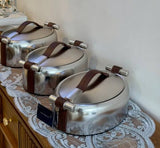 Insulated Casserole Set 3 Piece 2L, 2.5L and 3L, Thermal Hot Pot Food Warmers with Metallic Finish for Parties, Catering and Serving