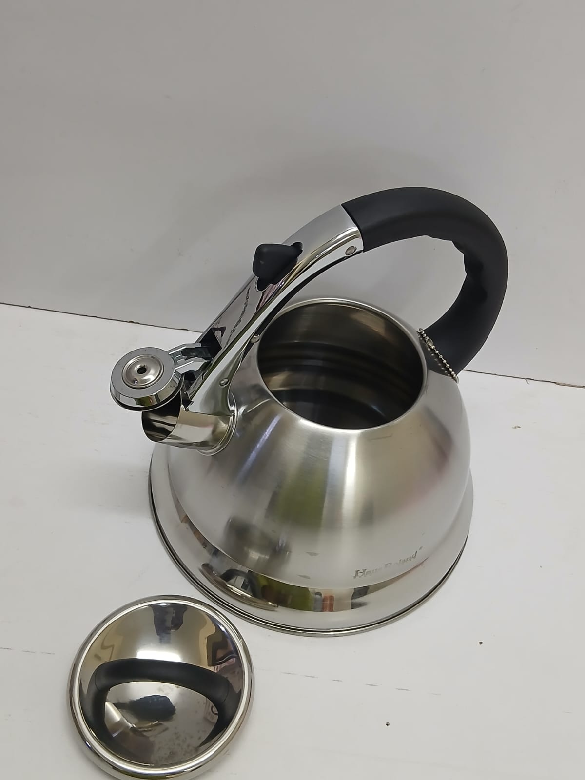 HausRoland Whistling Kettle 3.5L Stainless Steel, Stovetop Tea Kettle with 3-Layer Copper Base for Fast Boiling, Induction, Zinc Alloy Handle