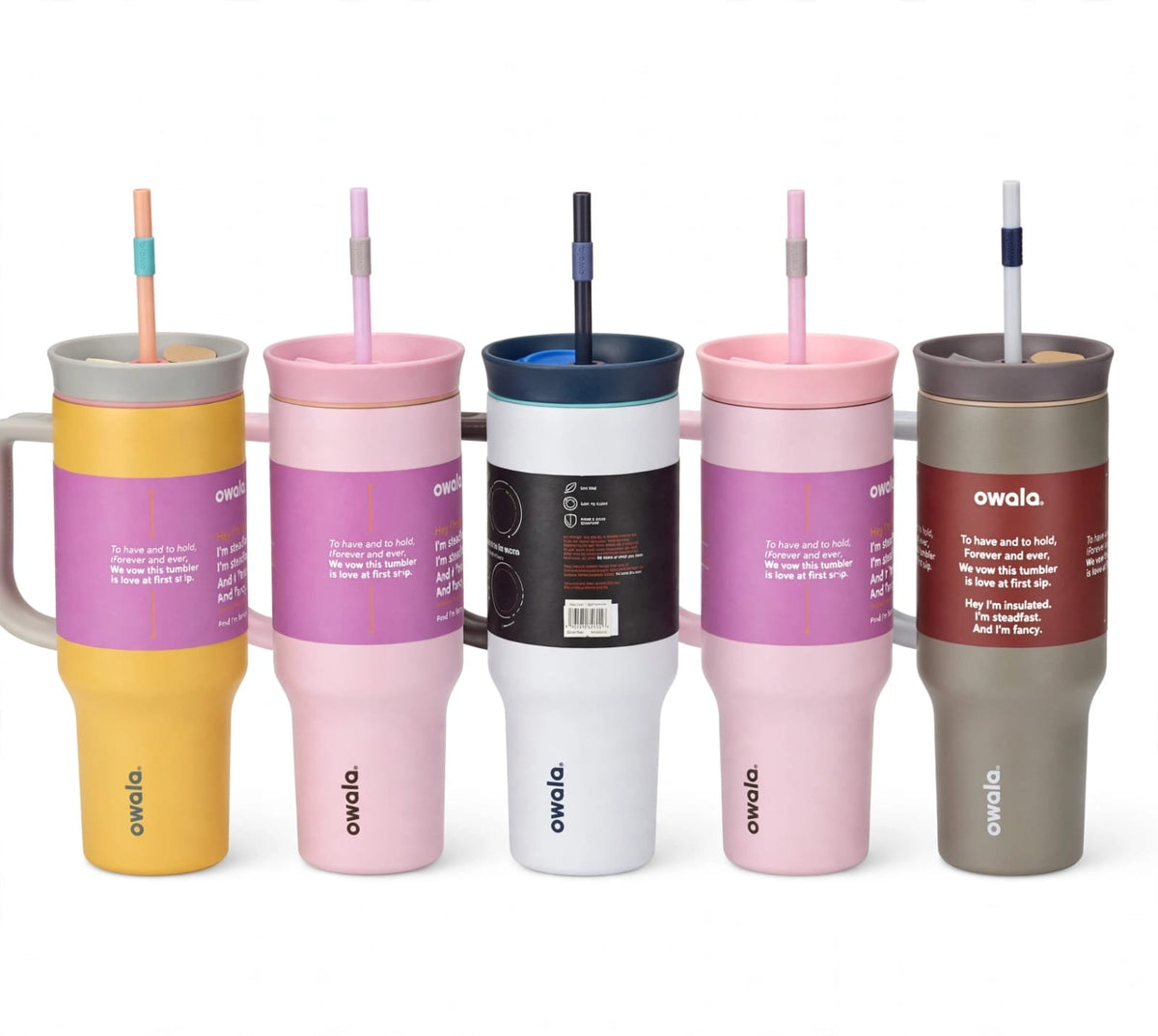 Owala Insulated Tumbler 40oz 1185ml with Handle and Straw, Stainless Steel Water Bottle with 2 in 1 Lid, Cold 24 Hours Hot 12 Hours