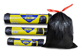 Drawstring Garbage Bags 20 Roll, Thick Black Bin Liners with Red Tie Strings, 30L Bathroom, 80L Kitchen or 120L Jumbo Trash Bags