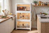 Collapsible Storage Cabinet with Doors & Wheels, 3 & 5 Layer Stackable Storage Box Organizer for Kitchen, Bedroom & Closet