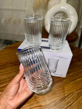 Retro Highball Glasses Set of 6, 410ml U Shaped | Tall Drinking Glasses for Water, Juice, Soda and Cocktails