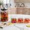 Dried flower French press set, pink flowers, 1000ml press with 4 double wall cups