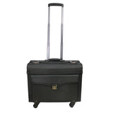 Rolling 17” Laptop Briefcase with Wheels Pilot Attache Legal Case (Black)