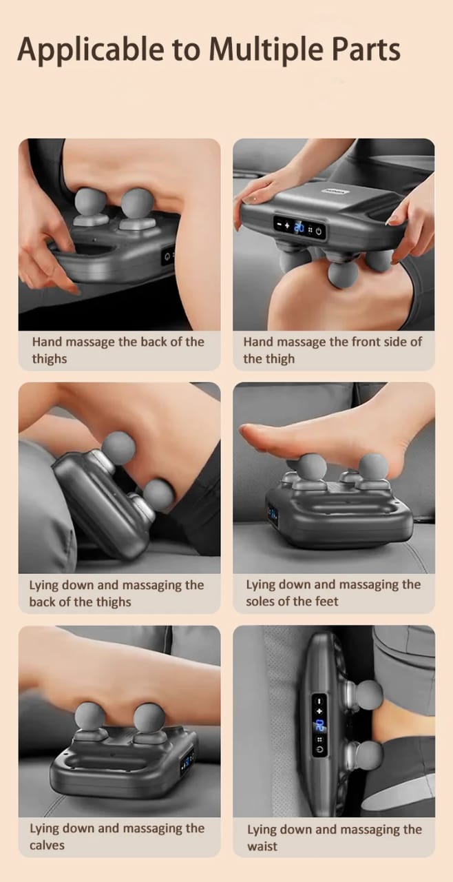 Powerful four heads deep tissue massager