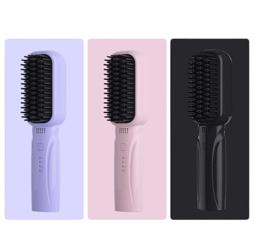 Rechargeable Portable Cordless Hair Straightener Brush