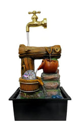 Rustic  flow LED Tabletop fountain with magic faucet