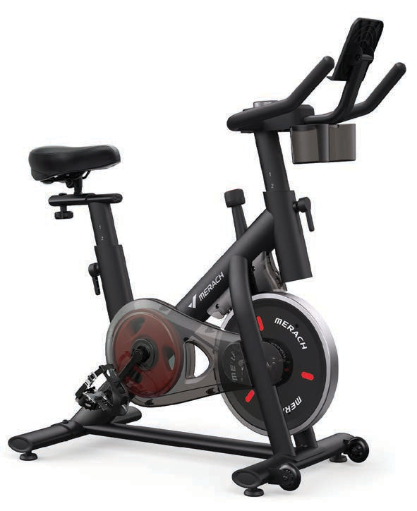 S26 indoor cycling spin bike in black with red 6kg flywheel and smart resistance knob