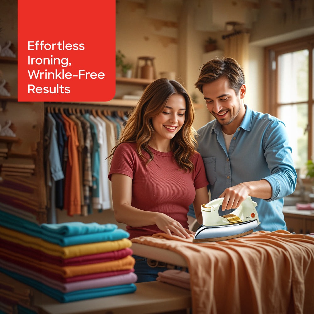 Sanford 1100W Heavy Weight Dry Iron with Golden Ceramic Soleplate