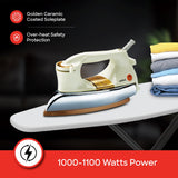 Sanford 1100W Heavy Weight Dry Iron with Golden Ceramic Soleplate