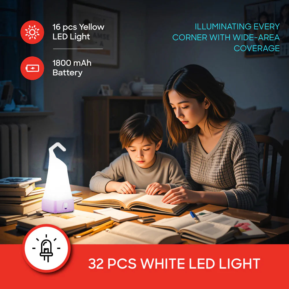Sanford Rechargeable 5W LED Lantern with 7 Modes and 24-Hour Runtime | Dual White & Yellow Light | USB Charging