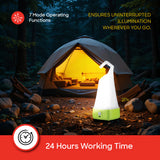 Sanford Rechargeable 5W LED Lantern with 7 Modes and 24-Hour Runtime | Dual White & Yellow Light | USB Charging