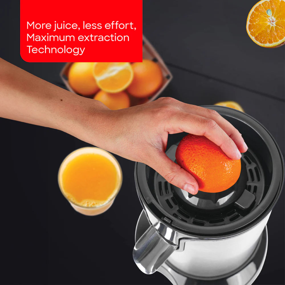 Sanford 2-in-1 Citrus Juicer with Adjustable Pulp Filter and Stainless Steel Housing