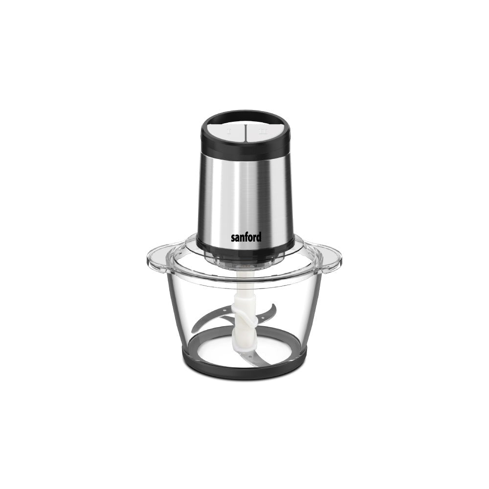 Sanford 1.2L 500W Electric Food Chopper with Glass Bowl and 2-Speed Control