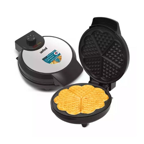 Sanford Heart Shape Waffle Maker – Makes 5 Waffles at Once | Non-Stick, Thermostatic Control | Cool-Touch | 2-Year Warranty