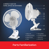 Sanford 3-in-1 Fan – Desk, Clip & Wall Mount | 360° Rotation | 2-Speed Silent Motor | 45W Power