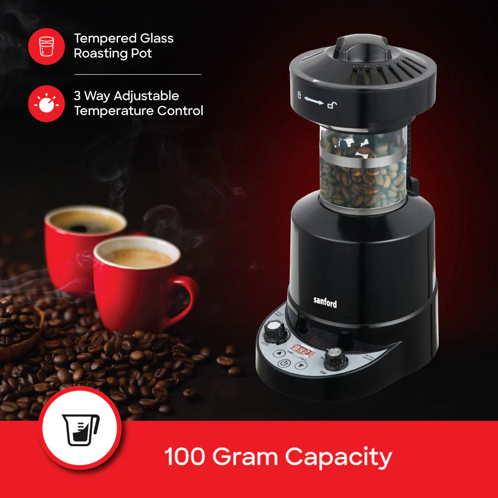 Sanford 2100W Electric Coffee Roaster with Air Roasting Technology and Digital LED Display