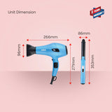 Sanford 5-in-1 Hair Styling Set – 2200W Hair Dryer, Straightener & Curler with Ceramic Plates and Cool Shot