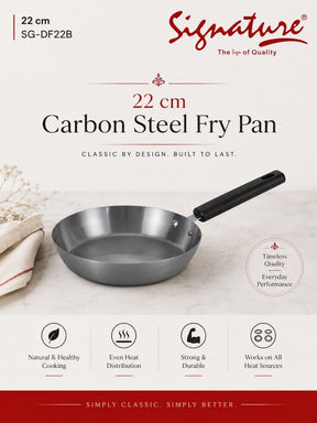 Signature Carbon Steel Fry Pan – Even-Heat Frying Pan for All Hobs - 22 cm
