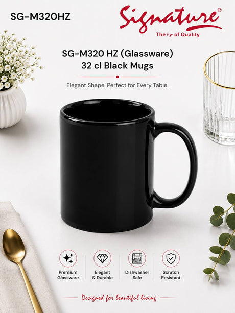 Signature 32 cl Mug – Premium Scratch-Resistant Glassware - Black