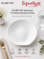 Signature White Shell Glassware Plates – Scratch-Resistant & Dishwasher Safe - 10.5 inch Dinner Plate