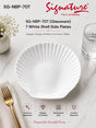 Signature White Shell Glassware Plates – Scratch-Resistant & Dishwasher Safe - 7 inch Side Plate