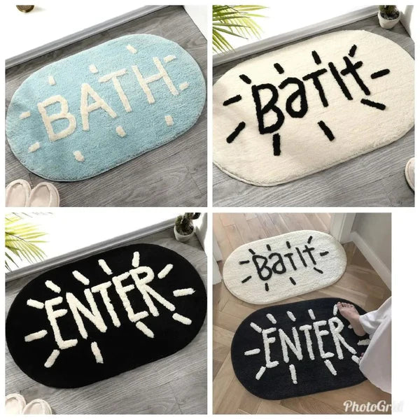Soft oval bathroom/door mat