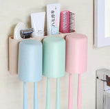 Wheat Straw Material Toothbrush Holder with 3 Cups