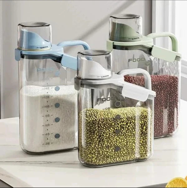 Acrylic Food Storage Container 2500ml Cereal Dispenser & Pantry Organizer