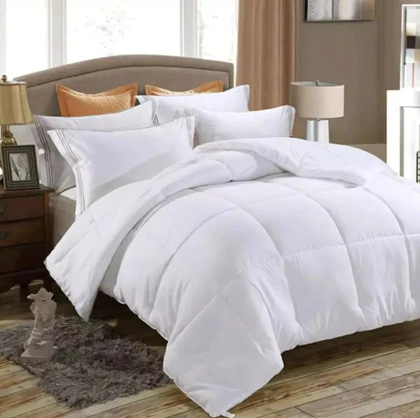 Bedroom Set 6x6: White Cotton Duvet Set and Waterproof Quilted Mattress Protector