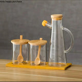 4in 1 Set -3Canister+1Oil/Vinegar Jar