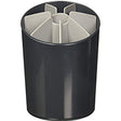 Joseph Joseph Segment utensil pot with dividers in dark grey and grey, 19.1cm tall.