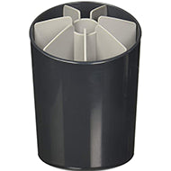 Joseph Joseph Segment utensil pot with dividers in dark grey and grey, 19.1cm tall.