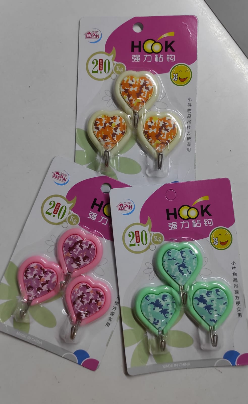 3pc set Self Adhesive Wall-Mounting Hooks