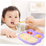 Silicone  STICKIE PLATE No spill snack bowl with partitions  for baby feeding training
