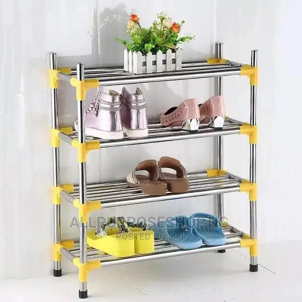 Silver steel 5 layer heavy shoe rack