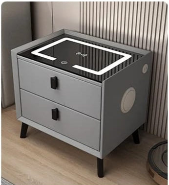 Smart bedside table cabinet with wireless charging Bluetooth