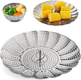 Stainless Steel, Steamer Basket/ Vegetable Steamer/ Food Basket/Bowl Cooker/Mesh Dish Folding 14CM