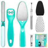 Stainless Steel Pedicure Kit Professional Exfoliation Calluses 7 Pcs Foot File Set For Women And Men At Home Or Travel Or Salon To Foot Care