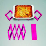 Pink Joseph Joseph Stretch silicone pot stand that folds flat for storage, second product image