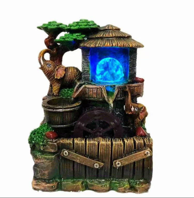 Tabletop Fountain indoor  Rockery of elephant sculpture