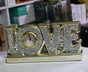 LOVE" Tabletop clock sparkling decorative timepiece